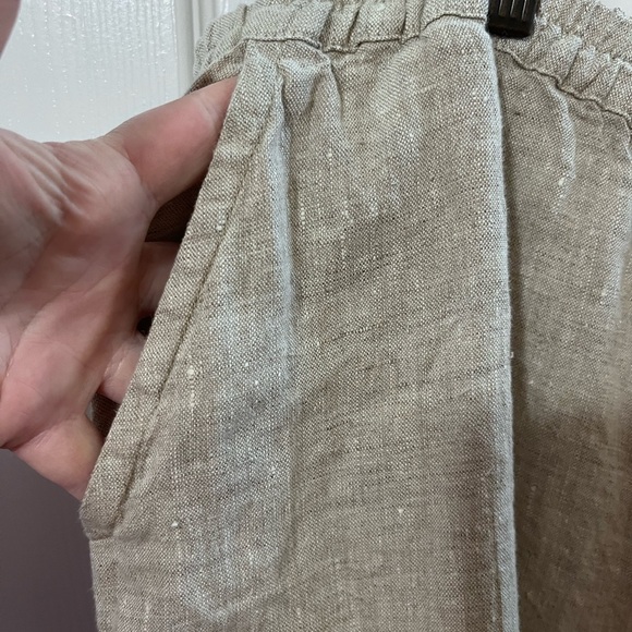 Chicos Womens 3 US 16 Casual Linen Pants adjustable cinch tie pull on pockets - Picture 3 of 7